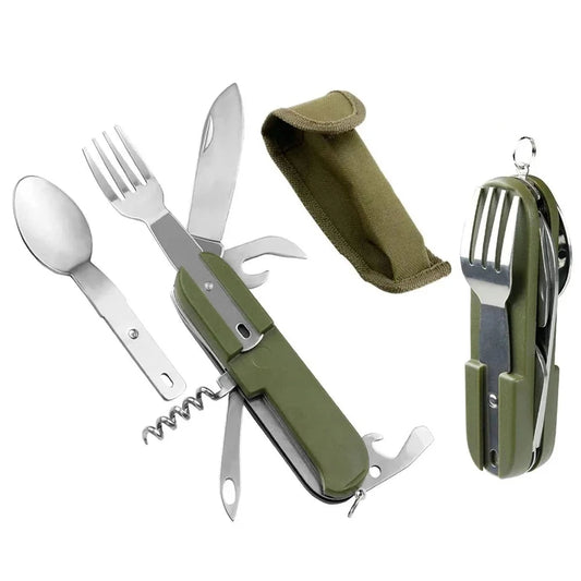 7 in 1 Multitool Pocket Cutlery Knife Fork Spoon Bottle Opener